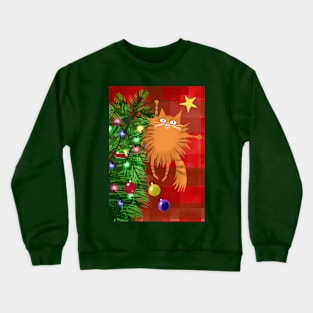 Ginger Cat and the Christmas Tree Crewneck Sweatshirt